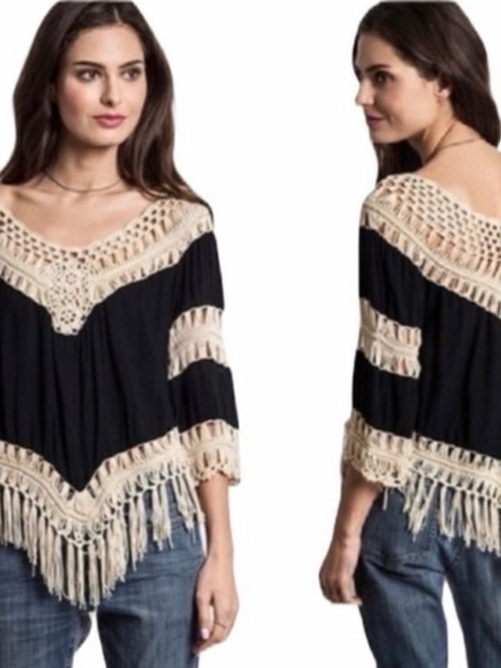 Altar'd State Dreamers Infinity Raine Crochet Fringe Top